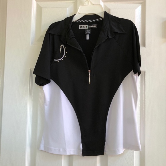 jamie sadock Tops - Jamie Sadock Women’s black & white golf shirt